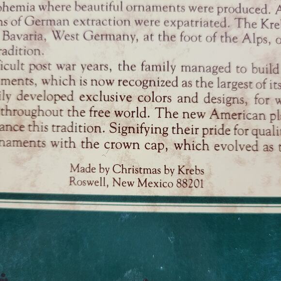 Vtg Christmas by Krebs Pastel Colors Hand Decorated Glass Ornaments 4pcs w/ Box - Picture 14 of 14